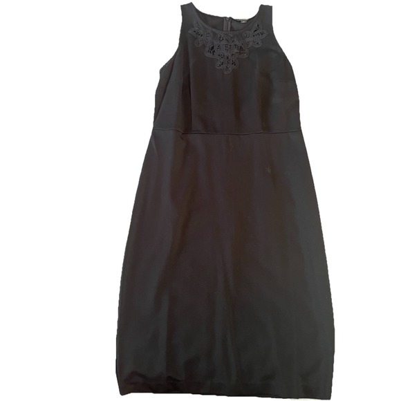 Ann Taylor Dresses & Skirts - Ann Taylor Dress Women's 10 Black Sheath Sleeveless Knee Length Ponte Knit